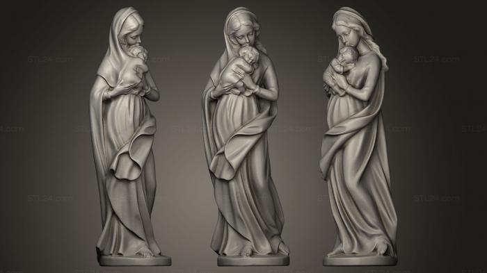 Religious statues (Virgen con nio, STKRL_0042) 3D models for cnc